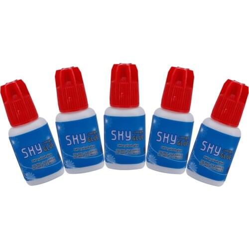 5pcs/lot Sky S+ Glue with Red Cap for Lash Extension 6 to 7 Weeks 5ml