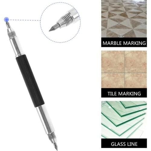 Diamond Steel Marking Engraving Pen Double End Sharp Tungsten Tip Scriber Clip Pen for Glass Ceramic Wood Carving Hand Tools