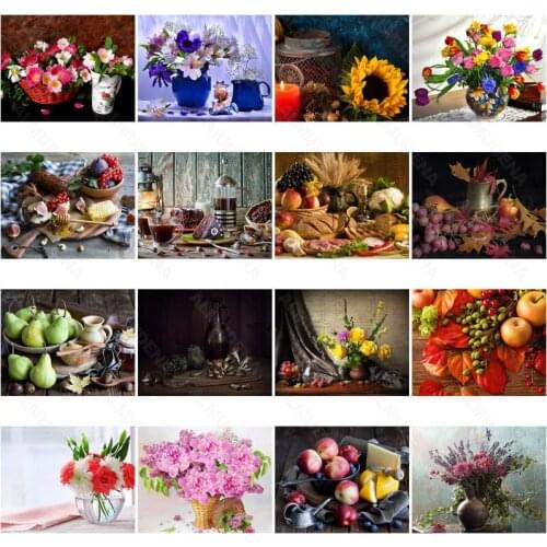 Diy Diamond Painting Rose Pear 2021 New Full Diamond Flower Handmade Point Diamond Bedroom Living Room Sticker Diamond Cross