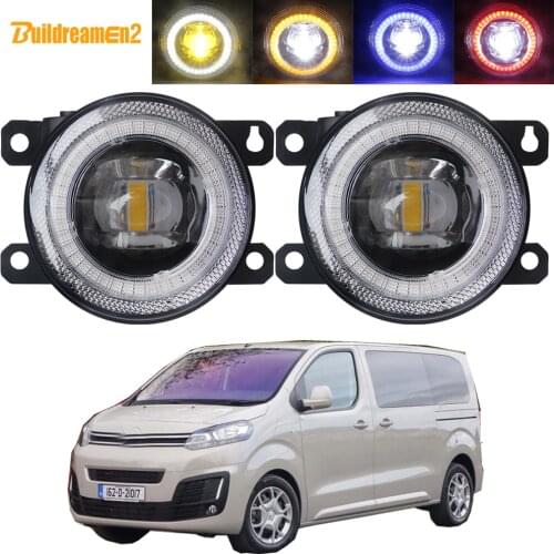 Car LED Lens Fog Light Assembly Angel Eye Daytime Running Lamp 30W 8000LM 12V Accessories For Citroen SpaceTourer 2016 2017 2018