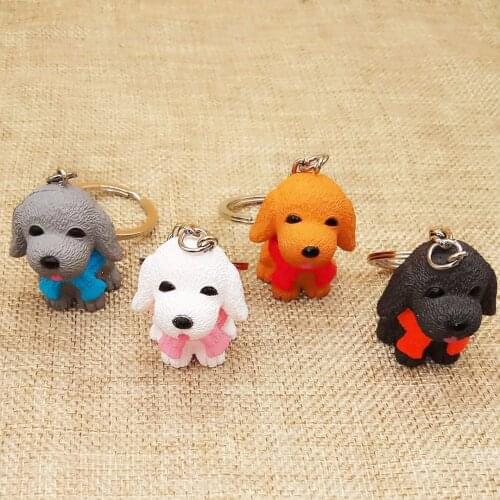 FREE SHIPPING BY DHL 100pcs/lot New PVC Mini Dog Keychains Lovely Dog Keyrings for Gifts