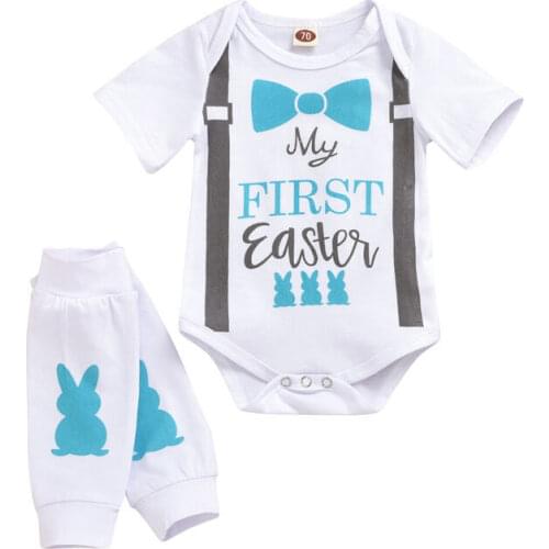 Baby Bodysuit 2020 Newborn Toddler Baby Girls My First Easter Bodysuits Party Outfit Easter Costume 0-24M