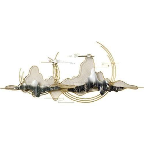 Room decor aesthetic New Chinese landscape home decoration wall Light luxury 3D wall hanging Living Room decoration accessories