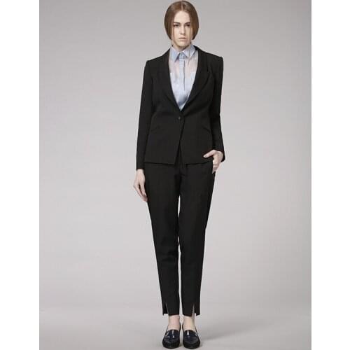 Custom made Formal Black Women pants Suits for Office Ladies Business Suits Work Wear Clothes OL Style