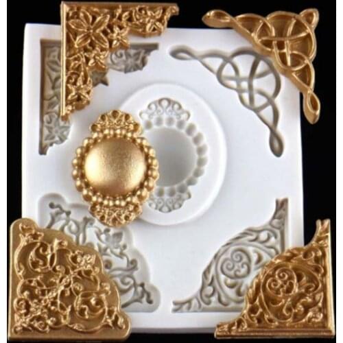 European style lace embossing mold DIY fondant chocolate decoration UV resin crafts accessories silicone mold