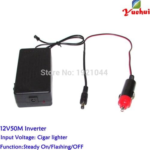 Long Lifespan DC12V EL inverter/driver by Car Cigar Lighter For driving length 50M EL wire EL strip For Car Flashing Party Decor
