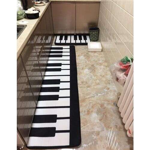 RAYUAN Nordic Style Piano Print Kitchen Floor Mats Door Mat Long Carpets Anti-slip Doormat Rug Multi Size