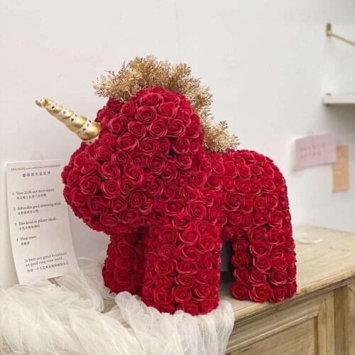 Lovely Romantic Flower Rose Valentines Day Gift Box Bouquets Soap Unicorn