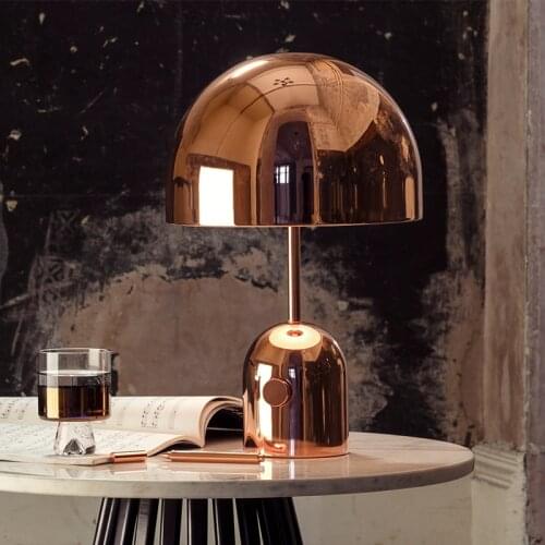 Postmodern bedroom table lamp Nordic rose gold chrome living room bedside lighting fixture Italian designer metal table lights