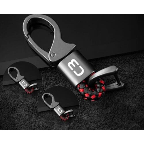 New Zinc Alloy Car Keychain Universal Car Keychains Car Trinket for Citroen C3 C4 C5 Accessories