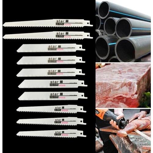 10pcs Reciprocating Saw Blades Saber Saw Handsaw Multi Saw Blade For Cutting Wood Metal PVC Tube Power Tools Accessories