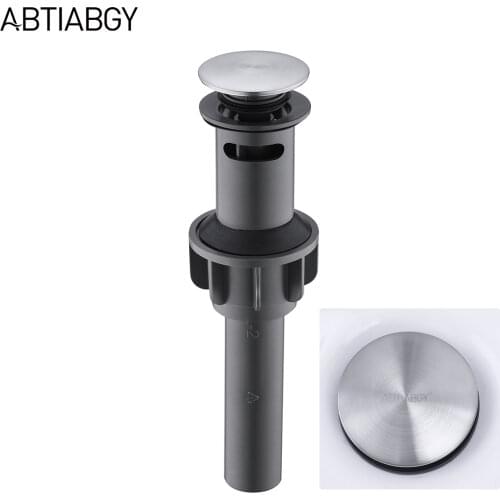 Brushed Nickel Bathroom Basin Pop Up Drain With Overflow Sink Drain Stopper Stainless Steel Faucet Accessory Home Improvement