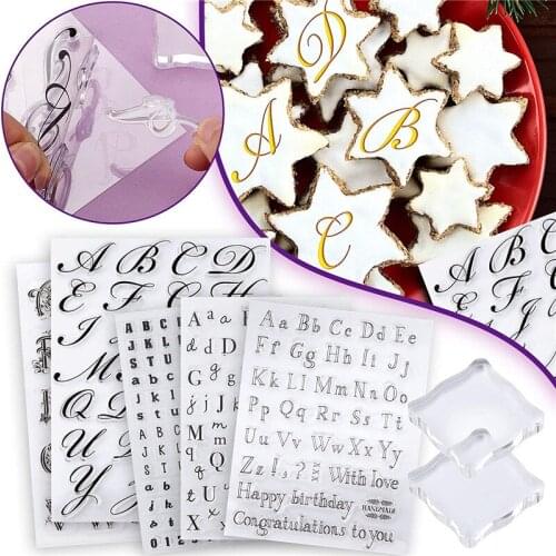 DIY Letter Upcase Number Alphabet Cookie Cutter Pattern Embosser Embosser Stamp Sticky Decorating Fondant Cake Tools Sugarcraft