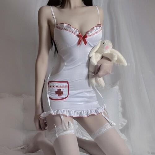 Cute Cos Nurse Costume Sexy Pyjama Womens Porno Lingerie Lenceria Sexi Erotic Dress Cosplay Underwear Nurse Uniform Maid Outfit