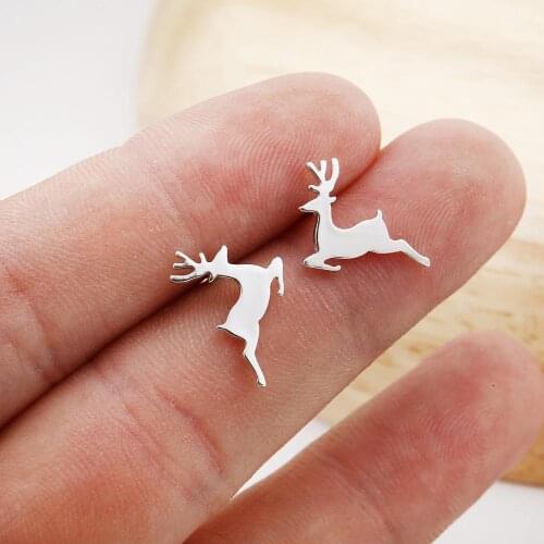 New fashion animal flying deer earrings baby elephant earrings womens cute temperament wild running deer Christmas gifts