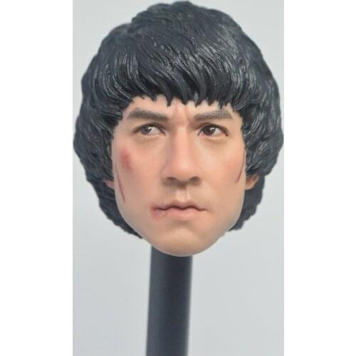 1/6 Male Head Sculpture Chinese Star Actor Jackie Chan 2 Styles Collection For 12 Inches Figure Action Body Accessory Doll