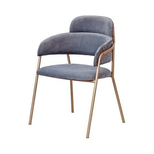 Nordic style sponge metal fabric dining chair with backrest leisure high quality stool for restaurant dining room