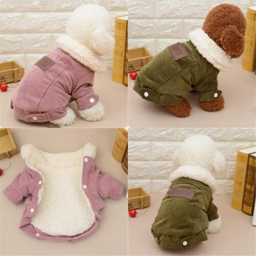 Pink Coffee Dog Lamb Velvet Jacket Costume Clothes Winter Bulldog Dog Clothes Warm Outfit Pugs Clothing Korean Pet Supplies