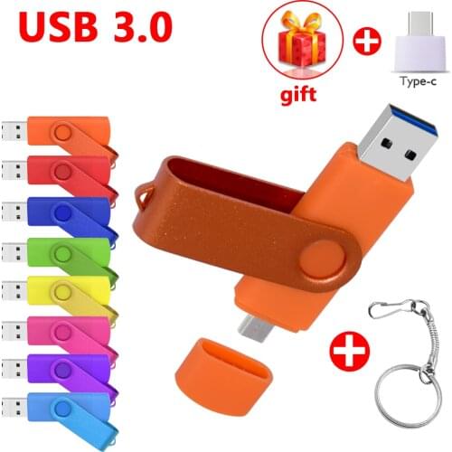 High Speed 3 IN 1 USB 3.0 Flash Drives Pendrive Usb Key OTG USB Flash Drive 64GB 32GB 16GB 128GB Pen Driver Cle USB Type C Gift
