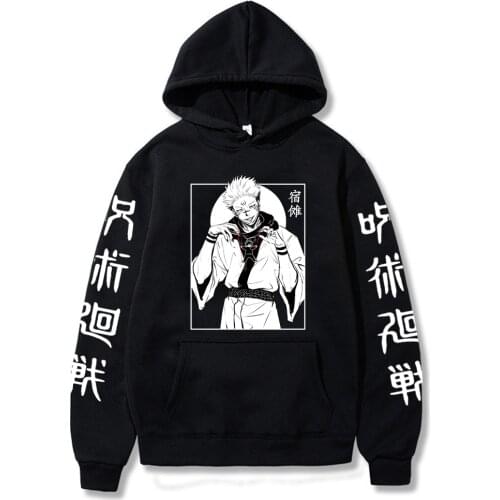 Japanese Anime Jujutsu Kaisen Graphic Hoodie Sukuna Pritned Cartoon Streetwear Harajuku Yuji Itadori Sweatshirts Male