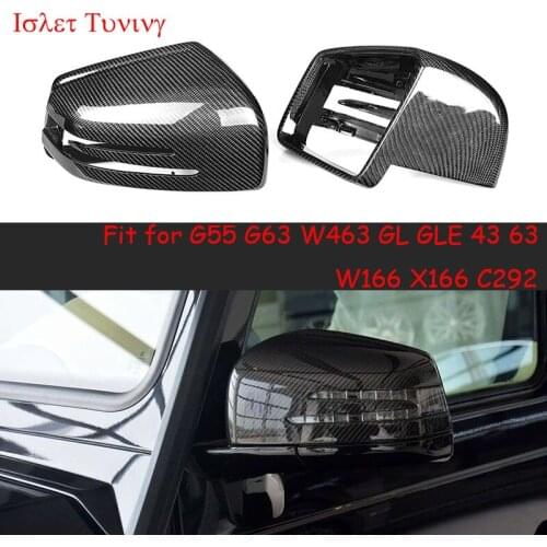 W166 Replacement Carbon Fiber Mirror Cover for M-benz G55 G63 W463 GL GLE 43 63 M Class X166 Red Line Side Door Rearview Caps