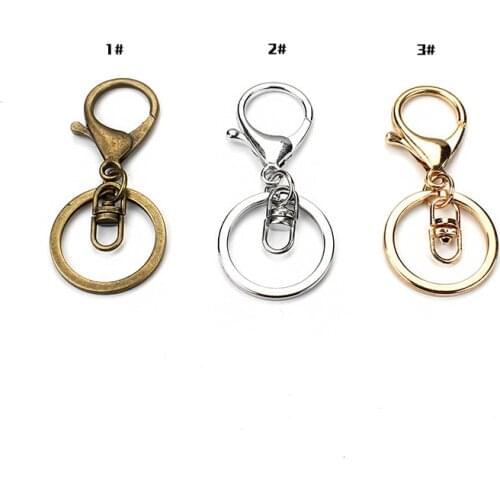 5pc Bronze rhodium gold color lobster Clasp Clips Key Hook Keychain Split Key Ring Findings Clasps For Keychains Making