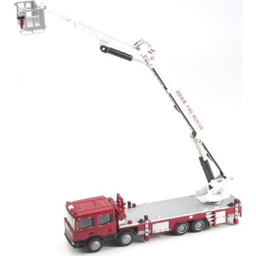 1/50 Aerial Lift Truck Fire Vehicle Alloy Metal Diecast Model Car By KDW