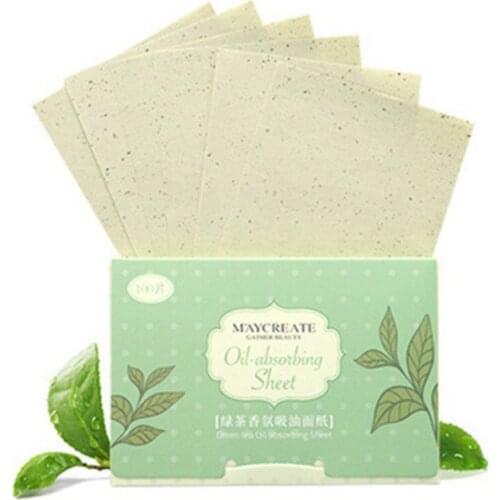 100Pcs Green Tea Face Oil Blotting Paper Mini Pocket Matting Face Wipes Facial Cleanser Oil Control Face Cleaning Tool Skin Care