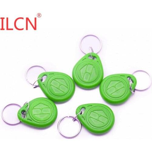 125khz ID Card Token Ring Tags Keyfobs Proximity Smart EM4100 Only Read for Access Control Waterproof Key Ring Green 50pcs