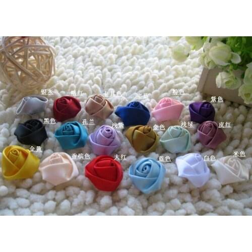 2.2cm Mixed Color Diy handmade ribbon flower ribbon flower three-dimensional rose Free Shipping