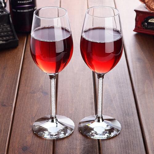 2 pcs/Lot Champagne Goblet Glassware Wine Glass Juice Drink Cocktail Wedding Application Household Products Crystal ZZY114