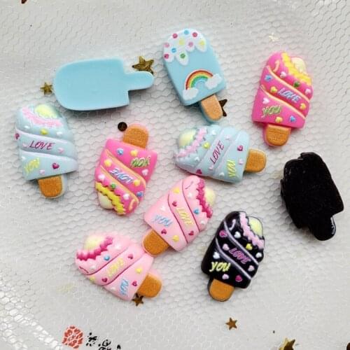 20PCS Cute ice cream food modeling resin flat back DIY handmade crafts/childrens toys and other production accessories