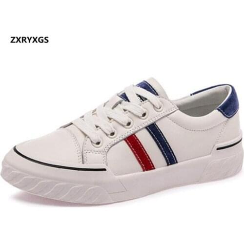 2020 New Spring Mixed Color Womens Shoes Casual Shoes Fashion Student Casual Sneakers Flat Comfort Soft Genuine Leather Shoes