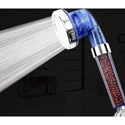 3 Modes Bathroom Shower Adjustable Jet Shower Head Pressurized Water-saving Bathroom Negative Ion Filter Shower SPA Nozzle H8158