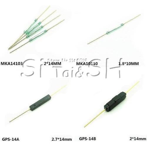 5pcs Reed Switch Plastic Type GPS-14B GPS-14A MKA14103 MKA10110 2*14MM Anti-Vibration Damage Magnetic Switch NC Normally open