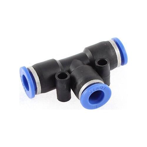 8mm Dia T Shape 3 Ports Pneumatic Push In Connector Quick Joiner Free shipping