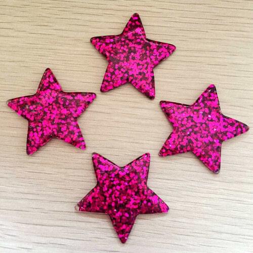 8pcs Flatback Resin Cabochon Dotted Star Rhinestone Gems 36mm -B213
