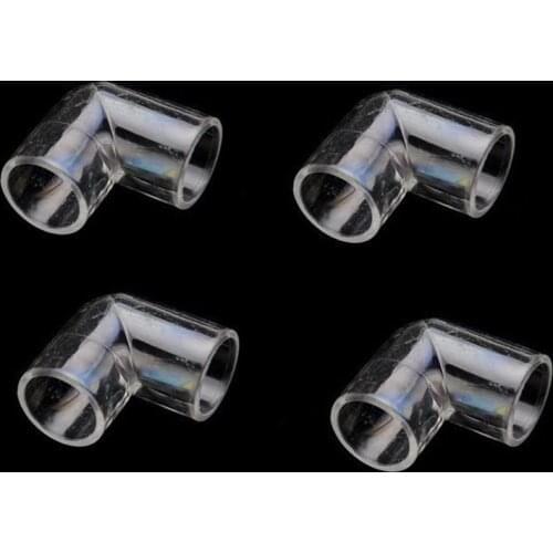 Aquarium hyaline transparent plexiglass acrylic pipe fittings, 90 degree right angle acrylic elbow