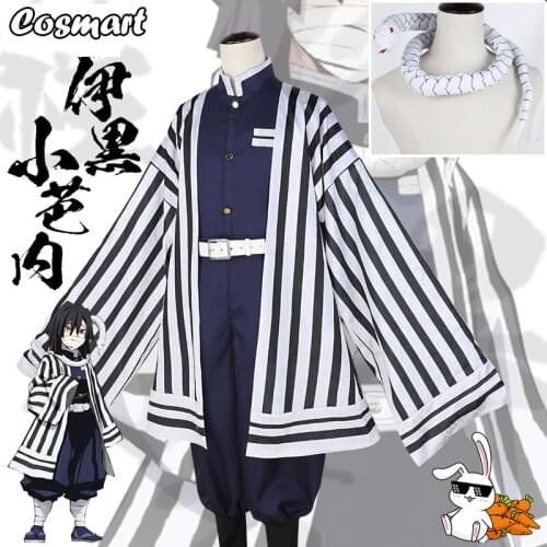 Anime Demon Slayer Kimetsu no Yaiba Iguro Obanai Cosplay Costume Battle Suit Team Uniform Kimono Halloween Outfit For Adult