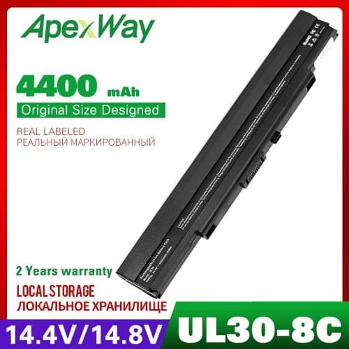 ApexWay 14.4v 8 CELL Laptop battery for Asus U45 UL30 U30 U35 UL30A UL50 UL80 UL80A A42-UL80A41-UL50 A41-UL80A42-UL30 A42-UL50