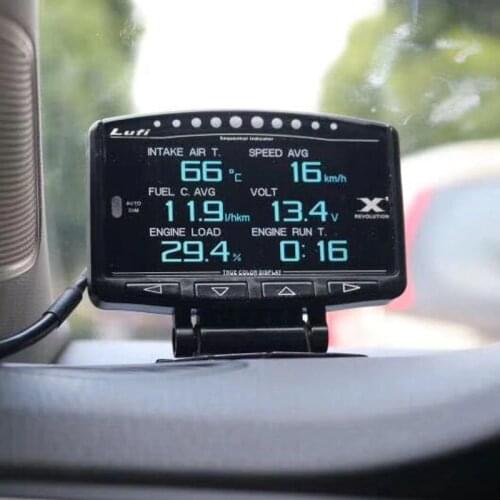 Lufi X1 OBD2 Car Head Up Display digital Turbo boost Water Oil Temperature pressure Gauge for Speed Afr RPM Fuel EXT smart Meter