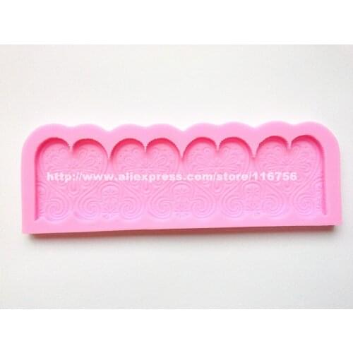 Free Shipping Heart Lace Shaped Silicone Mold Cake Decoration Fondant Cake 3D Food Grade Silicone Mould 082