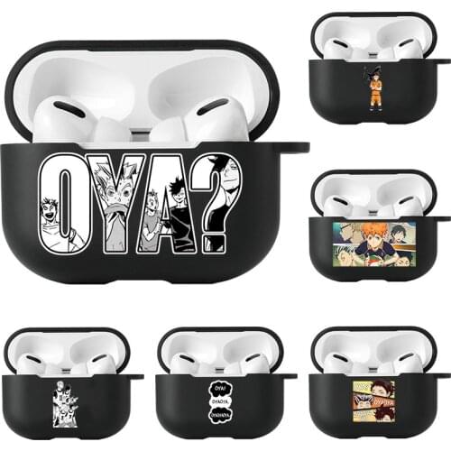 Anime Oya Haikyuu Wireless Bluetooth Headphones Black Cover For Apple Air Pods Pro Funda Earphone Case For AirPods Pro Cases
