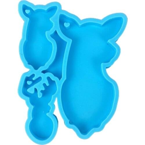 Animal Shaped Keychain Epoxy Resin Mold Key Chain Pendants Silicone Mould DIY Crafts Decorations Casting Tool