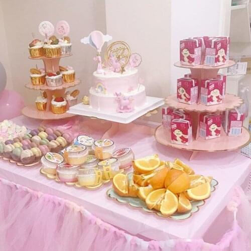 Childrens Birthday Dessert Table Decoration Wedding Party Supplies Disposable Paper Cake Shelf