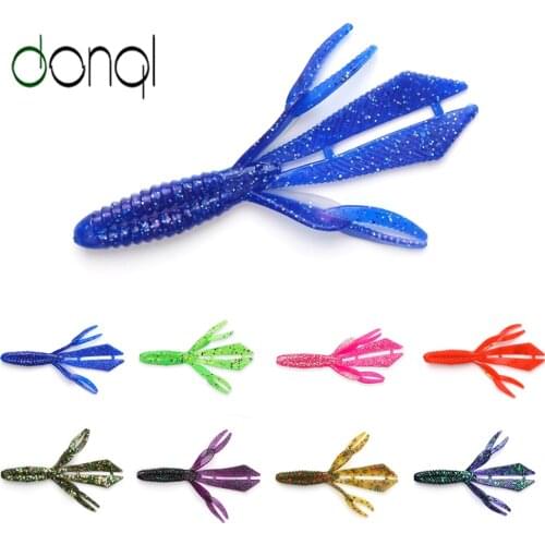 DONQL 10Pcs Jigging Silicone Soft Lures Fishing 89mm 3.3g Wobbler Worm Fishy Smell Baits Artificial Swimbait Fishing Tackle Lure