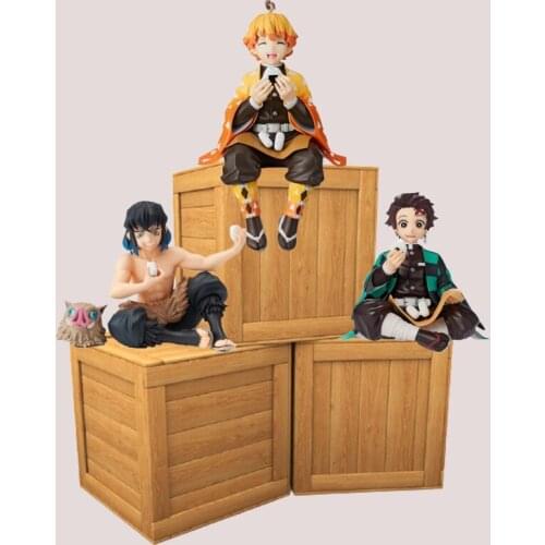 Premium Chokonose Figure Anime Toys Demon Slayer Kamado Tanjirou Agatsuma Zenitsu Rice Balls Pvc Action Sitting Model Figurine
