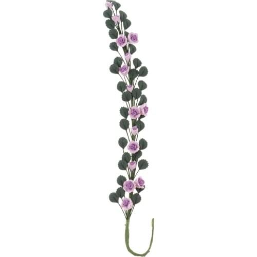 1/12 Scale Handmade Clay Boston Ivy Leaves String Rose Bouquet Dollhouse Indoor Outdoor Furniture Decor Kids Pretend Play Red