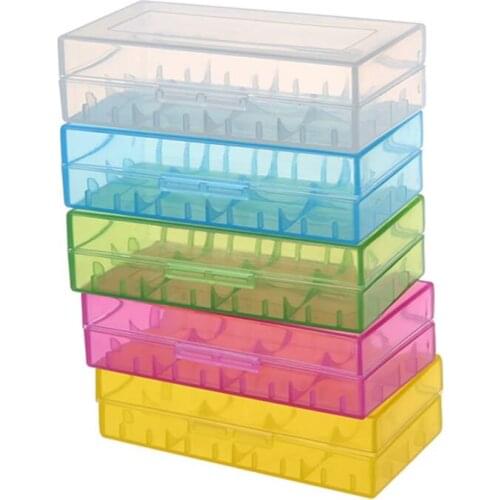 GTBL 5 Colors in One Set Hard Plastic Case Holder Storage Box Rack for Battery 18650
