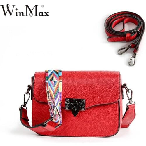 2020 Winmax Red Beautiful Shoulder Bag Women 3 Layer Black Handbag Hotsale Party Purse Ladies Messenger Crossbody Bags for Girls